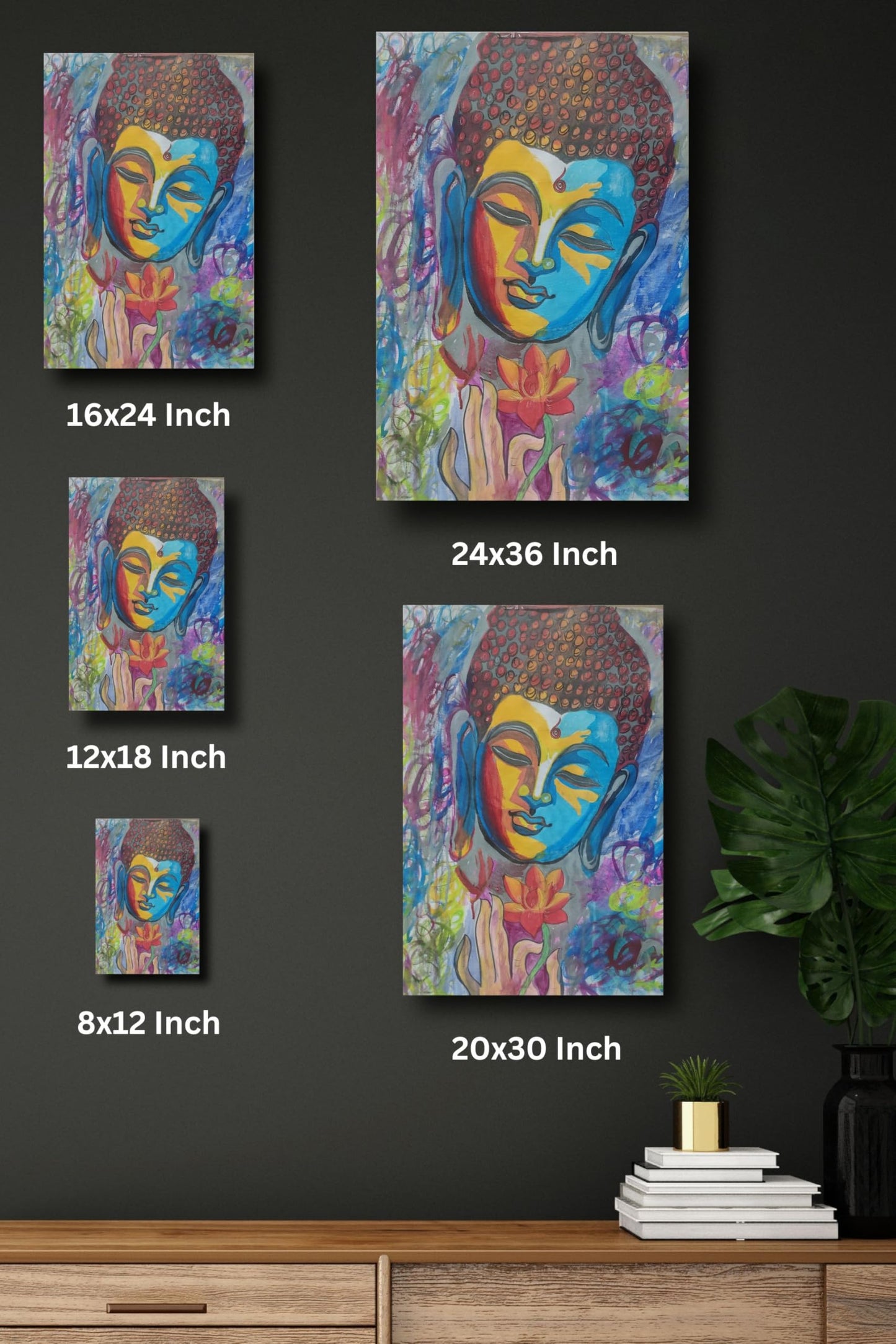 Art to Doors | The Buddha | Artist Bindu Kamboj | Vertical | Art Print | Home Decor | Wall Decor | Gifts for Women | Gifts for Men | Gift Items | Wall Art for Living Room