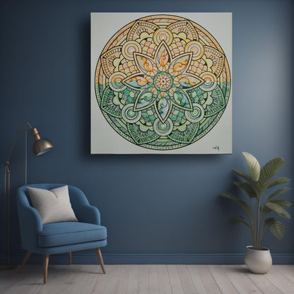 Art to Doors | Dual shaded Mandala art | Artist Evancy Grace | Art Print | Personalized Gift | Home Decor | Gifts | Wall Decor | Wall Paintings | Canvas Frame | Gifiting