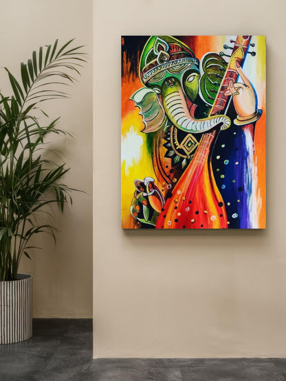 Art to Doors | Ganeshji Painting | Artist Tanvi Lunia | Vertical | Art Print | Home Decor | Wall Decor | Gifts for Women | Wall Art