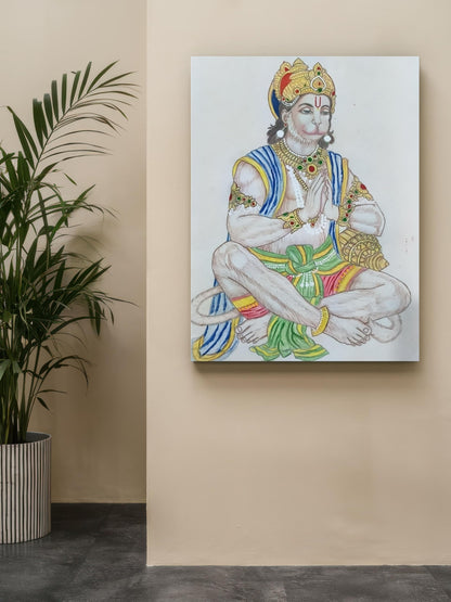 Art to Doors | Hanuman Ji Pencil Colour | Artist Anupam Kumari | Vertical | Art Print | Home Decor | Wall Decor | Gift Items | Wall Art