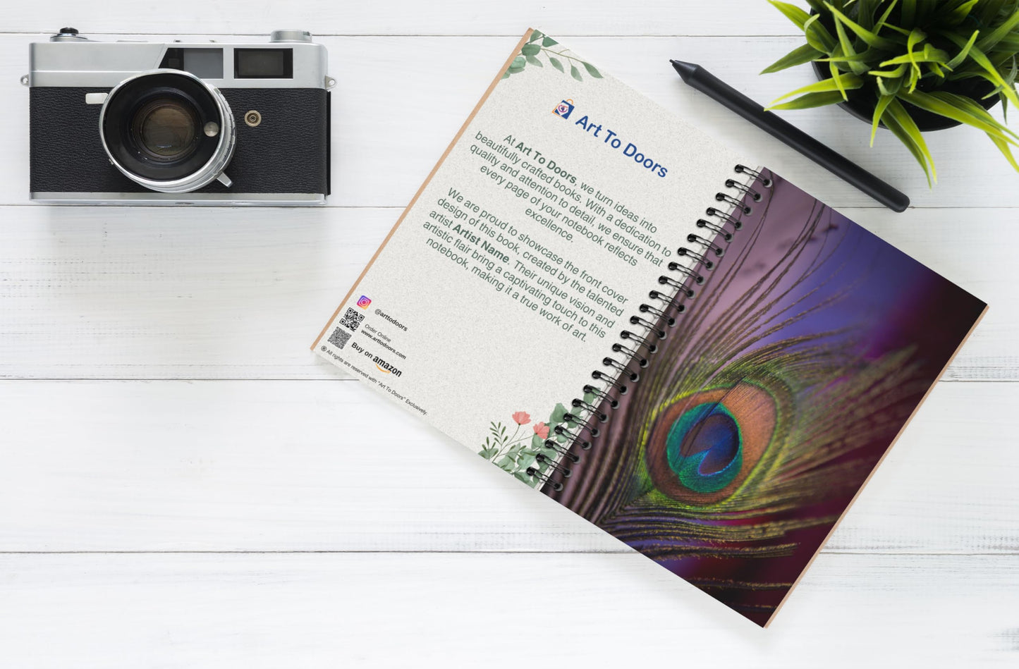 Art to Doors | Colorful Wonder | Spiral Notebooks | A5 Size Paper | 120 Pages | 70 GSM Paper | Attractive Cover Designs