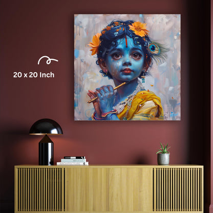 Art to Doors | Charming Krishna Idol Art | Square | Art Print | Home Decor | Wall Decor | Gifts for Women | Gifts for Men | Gift Items | Wall Art