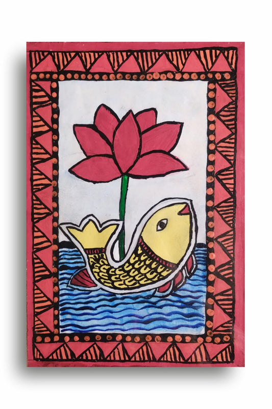 Art to Doors | Madhubani Fish Painting | Artist Kriti Yadav | Vertical | Art Print | Home Decor | Wall Decor | Gift Items | Wall Art