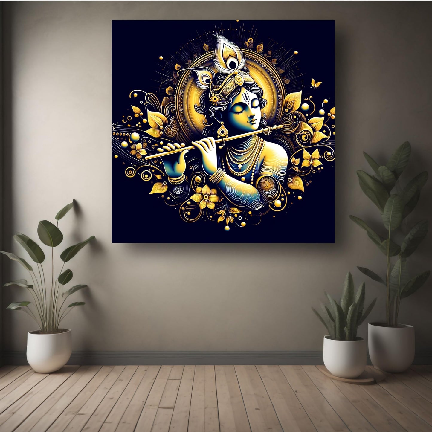 Art to Doors | Playful Krishna Art | Square | Art Print | Home Decor | Wall Decor | Gifts for Women | Gifts for Men | Gift Items | Wall Art