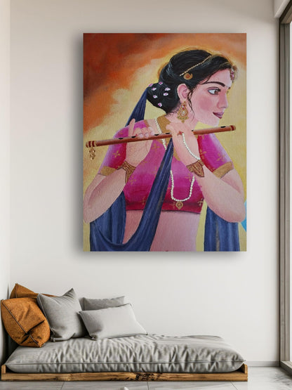 Art to Doors | Radha Rani | Artist Sudesh Kundley | Vertical | Art Print | Home Decor | Wall Decor | Gift Items | Wall Art