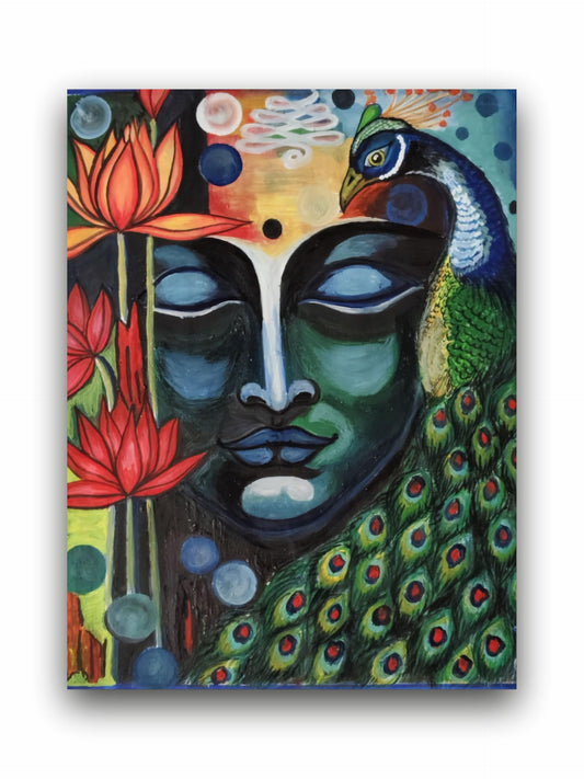 Art to Doors | Krishna Morden Art | Artist Dipa Sinha | Vertical | Art Prints | Home Decor | Wall Art | Gift Items | Canvas Frame