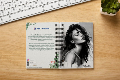 Art to Doors | Beautiful Woman Watercolour | Artist Riika Kandhola | Spiral Notebooks | A5 Size Paper | 120 Pages | 70 GSM Paper | Attractive Cover Designs