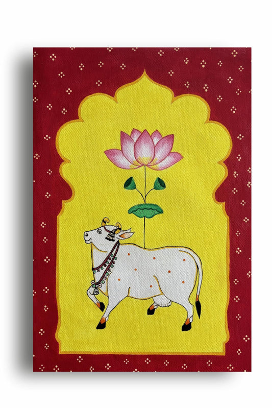 Folk Art Pichwai Cow | Artist Bhavika Kamatkar pote