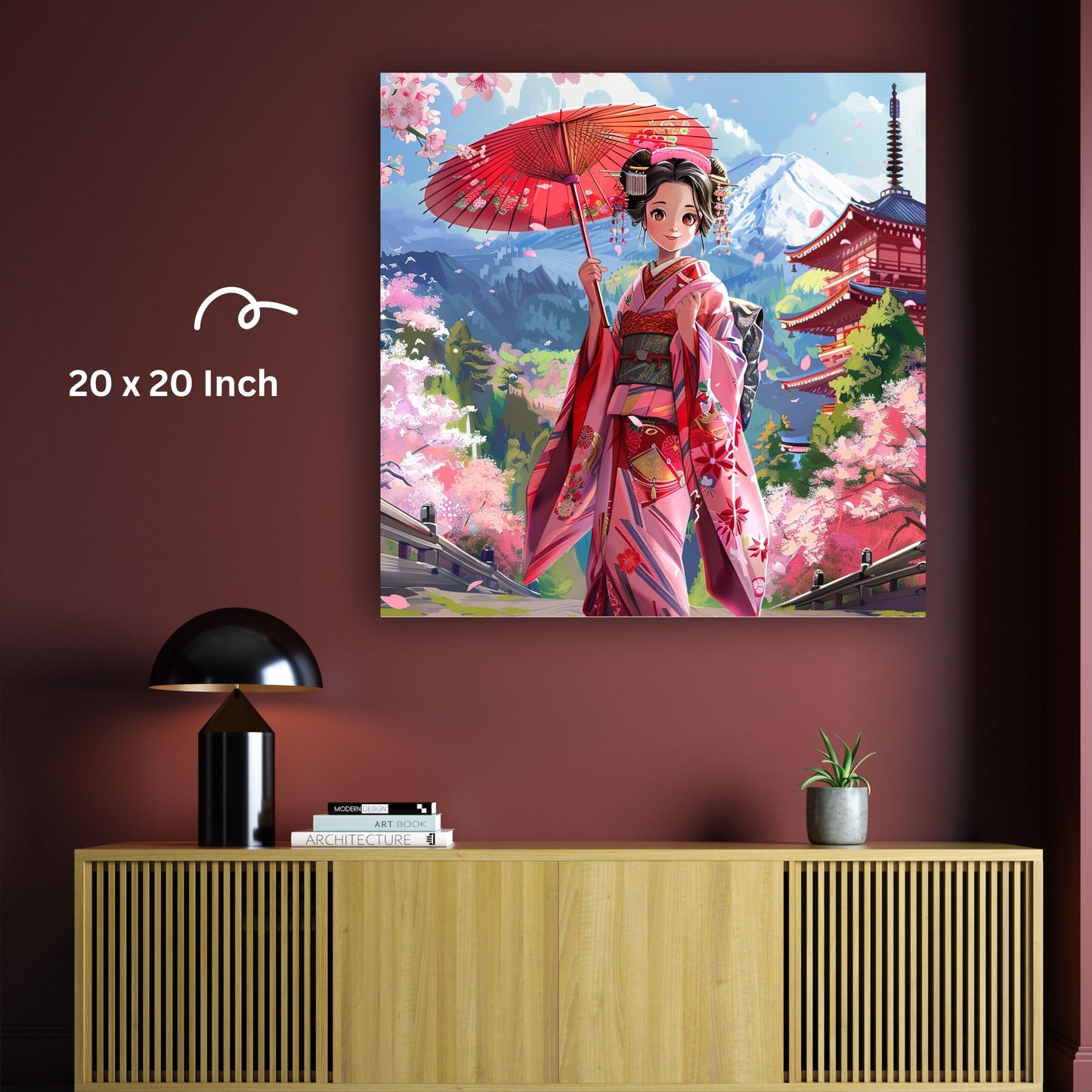 Art to Doors | Anime Girl Umbrella Art | Square | Art Print | Home Decor | Wall Decor | Gifts for Women | Gifts for Men | Gift Items | Wall Art