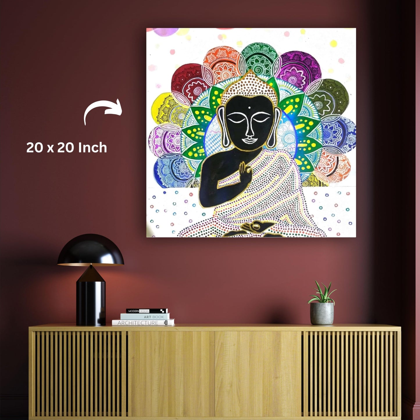 Art to Doors | Lord Budhha | Artist Laxmi Priya Das | Square | Art Print | Home Decor | Wall Decor | Gifts for Women | Gifts for Men | Wall Art