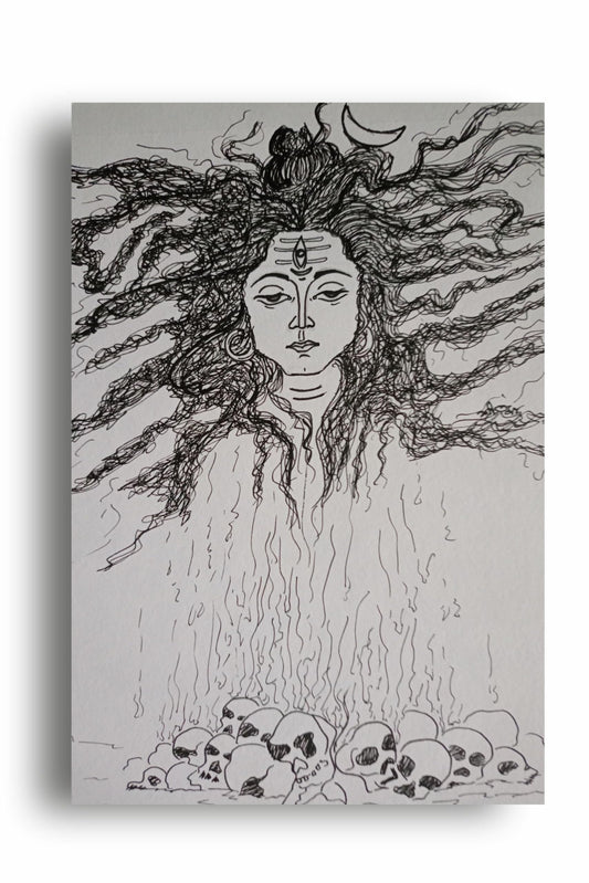 Art to Doors | Lord Shiva | Artist Sritama Dhar | Vertical | Art Print | Home Decor | Wall Decor | Gifts for Women | Gifts for Men | Gift Items | Wall Art for Living Room