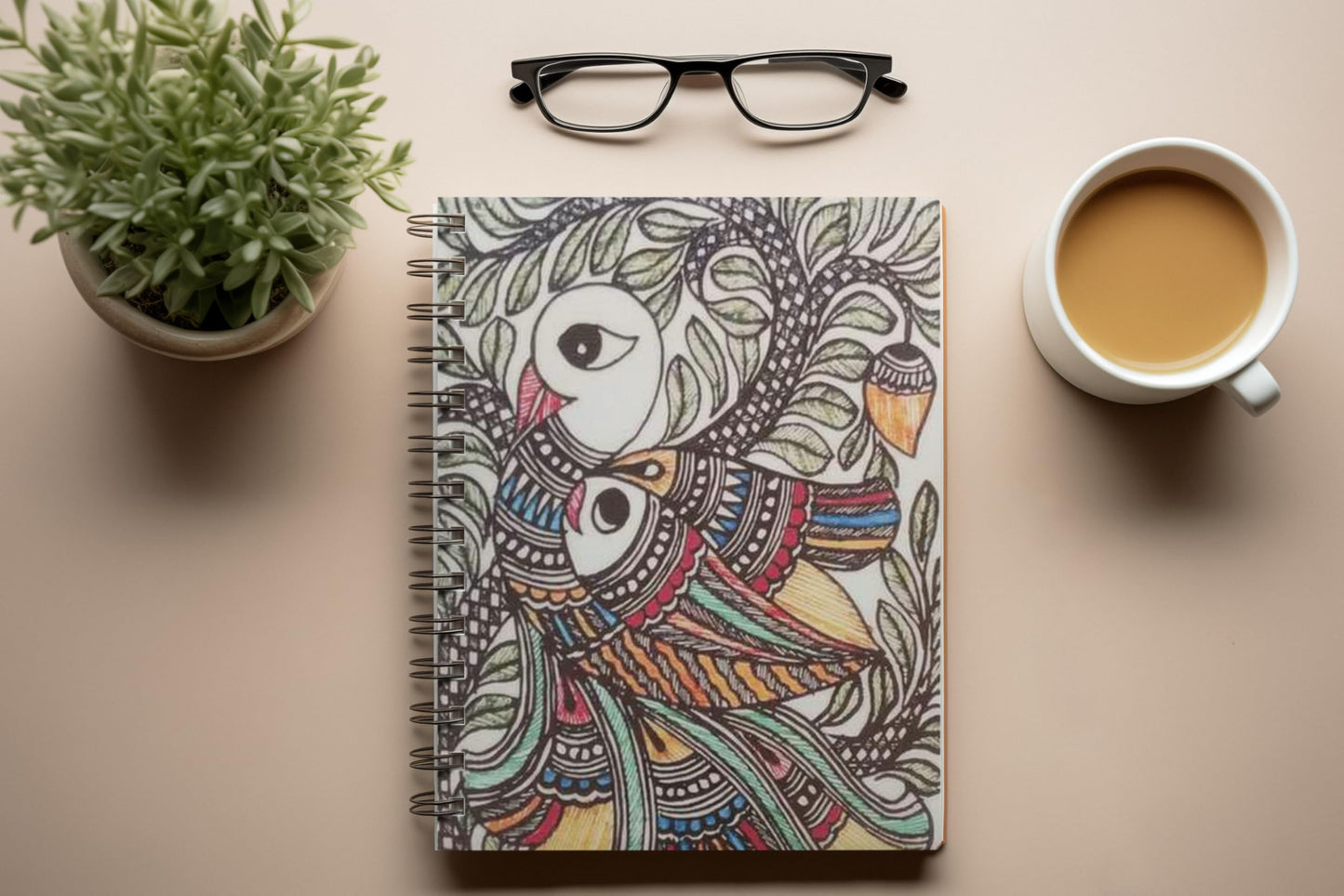 Art to Doors | Beautiful Painting | Artist Kriti Yadav | Spiral Notebooks | A5 Size Paper | 120 Pages | 70 GSM Paper | Attractive Cover Designs