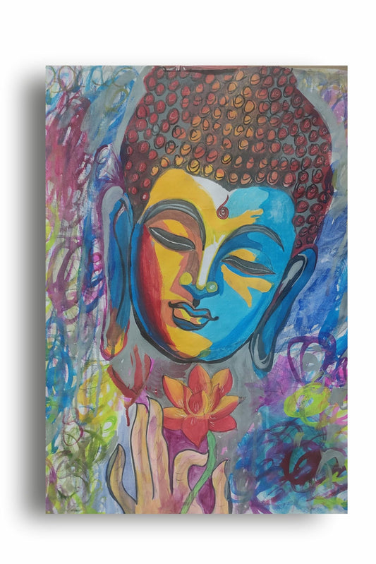 Art to Doors | The Buddha | Artist Bindu Kamboj | Vertical | Art Print | Home Decor | Wall Decor | Gifts for Women | Gifts for Men | Gift Items | Wall Art for Living Room