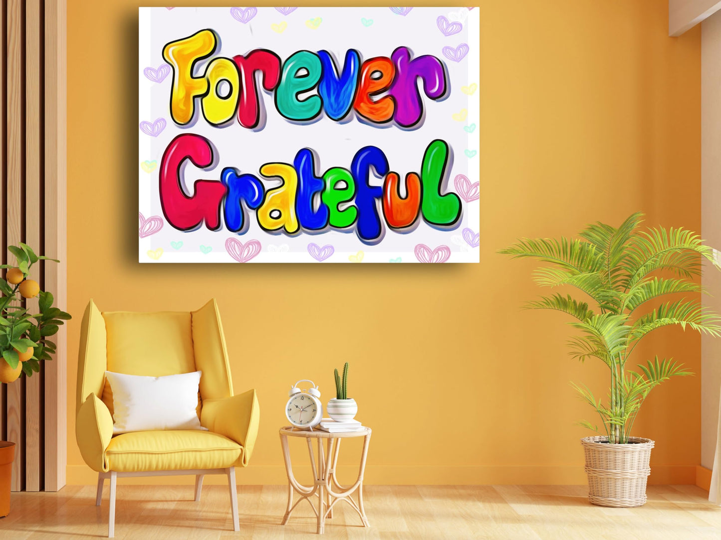 Art to Doors | Forever Grateful Handwritten | Artist Monica Verma | Horizontal | Art Print | Home Decor | Wall Decor | Gift Items | Wall Art