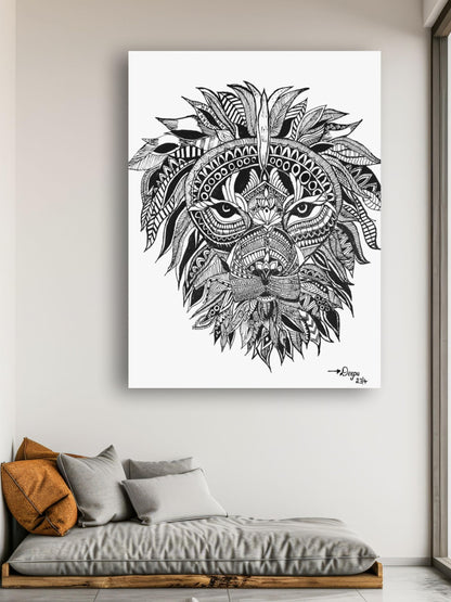 Art to Doors | Fight Like A Lion | Artist Manideepthi | Vertical | Art Print | Home Decor | Wall Decor | Gifts for Women | Gifts for Men | Gift Items | Wall Art