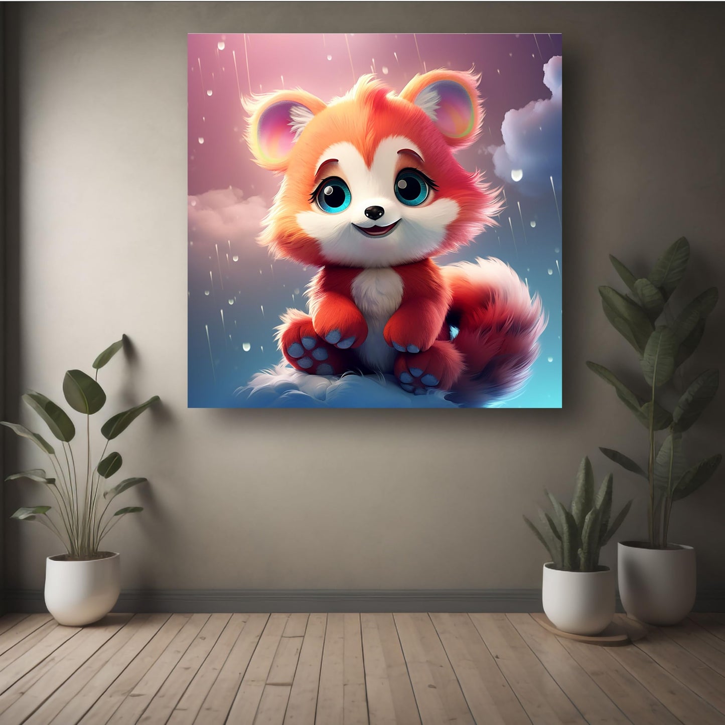 Art to Doors | Cute Red Panda Art | Square | Art Print | Home Decor | Wall Decor | Gifts for Women | Gifts for Men | Gift Items | Wall Art