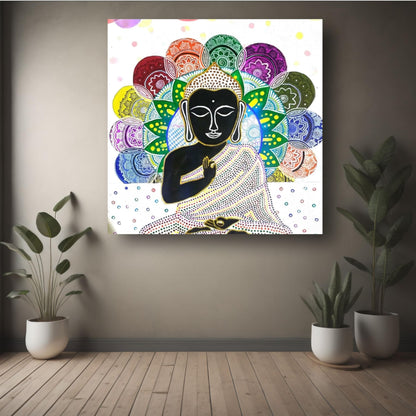 Art to Doors | Lord Budhha | Artist Laxmi Priya Das | Square | Art Print | Home Decor | Wall Decor | Gifts for Women | Gifts for Men | Wall Art