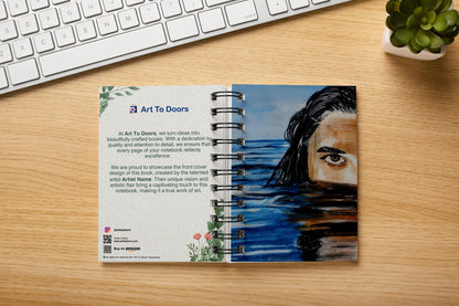 Art to Doors | Blue Sea View | Artist Maithili | Spiral Notebooks | A5 Size Paper | 120 Pages | 70 GSM Paper | Attractive Cover Designs