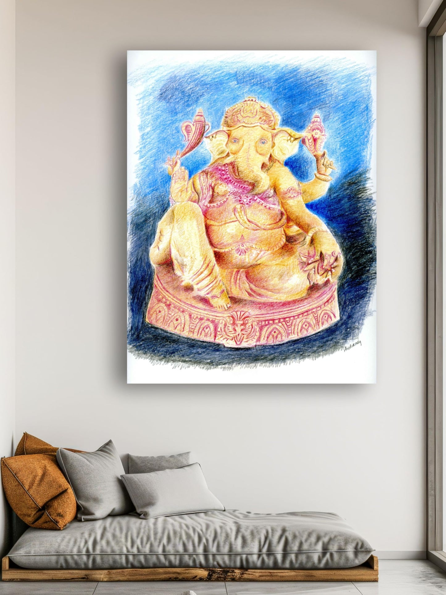 Art to Doors | Sri Ganesh | Artist Avishek Nag | Vertical | Art Print | Home Decor | Wall Decor | Gifts for Women | Gifts for Men | Gift Items | Wall Art