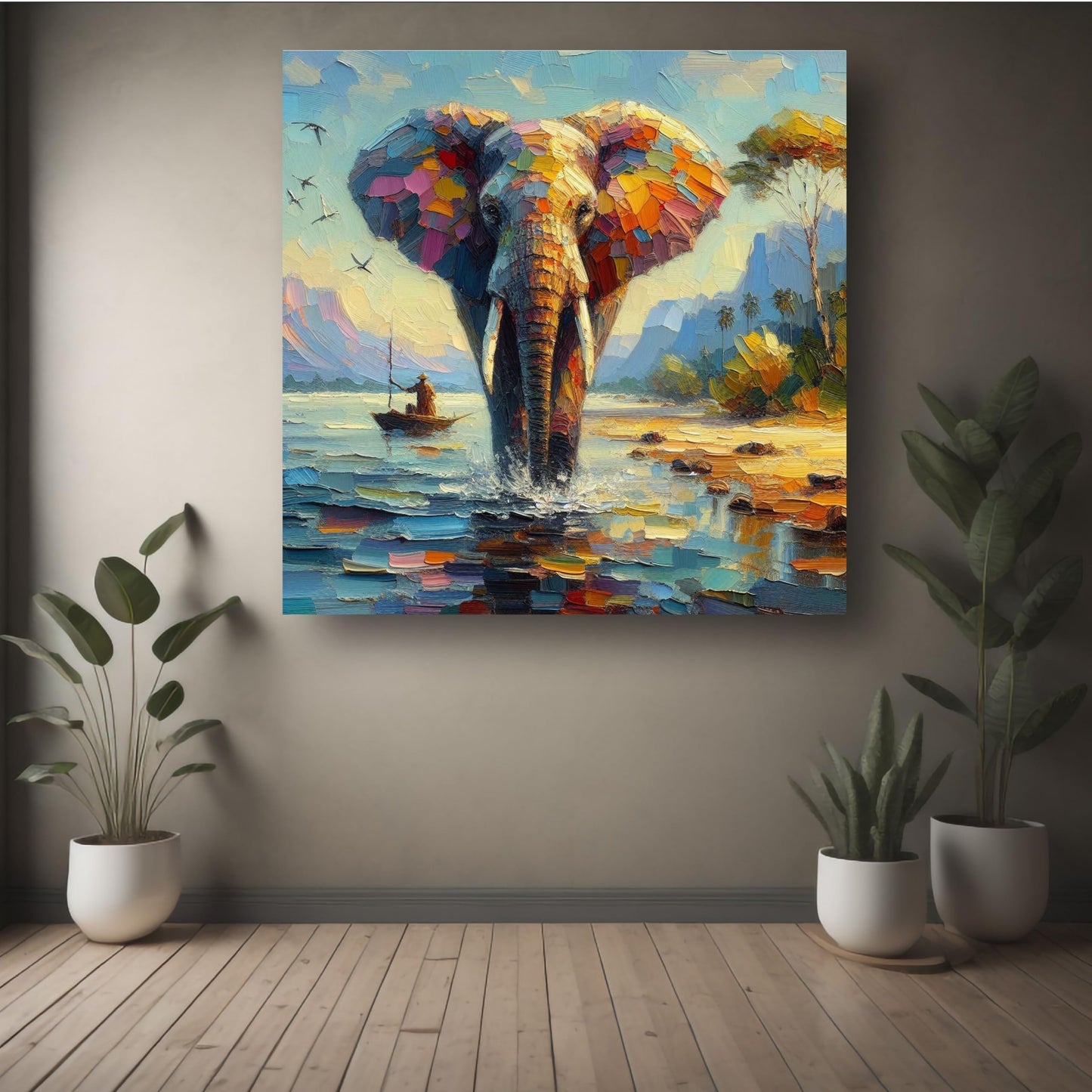 Art to Doors | Majestic Elephant Art | Square | Art Print | Home Decor | Wall Decor | Gifts for Women | Gifts for Men | Gift Items | Wall Art