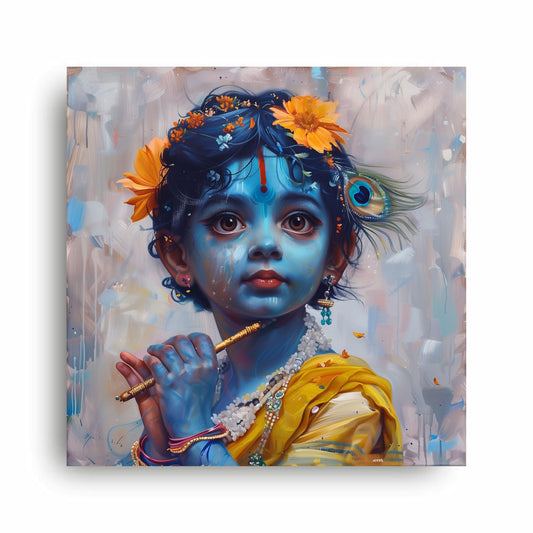 Art to Doors | Charming Krishna Idol Art | Square | Art Print | Home Decor | Wall Decor | Gifts for Women | Gifts for Men | Gift Items | Wall Art