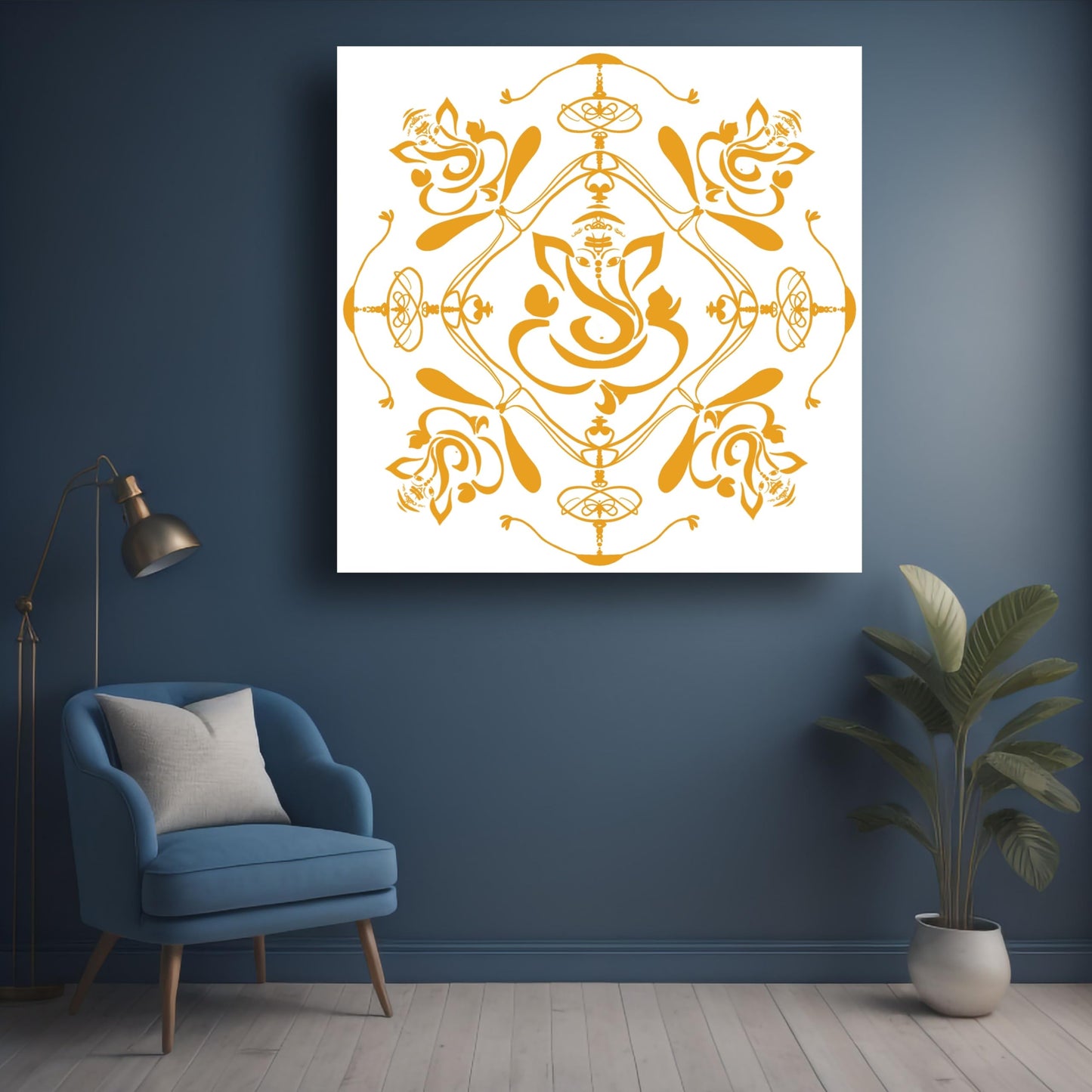 Art to Doors | Ganesha Mandala Art 1 | Artist Akshara Prasannan | Vertical | Art Prints | Home Decor | Gift Items | Wall Art | Canvas Frame