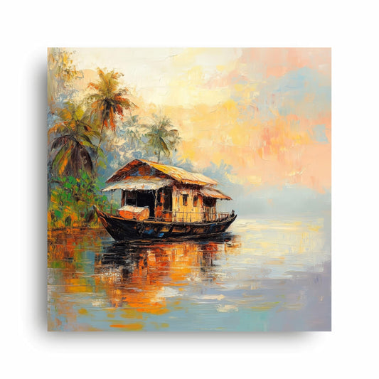 Art to Doors | River Adventure Boat Art | Square | Art Print | Home Decor | Wall Decor | Gifts for Women | Gifts for Men | Gift Items | Wall Art