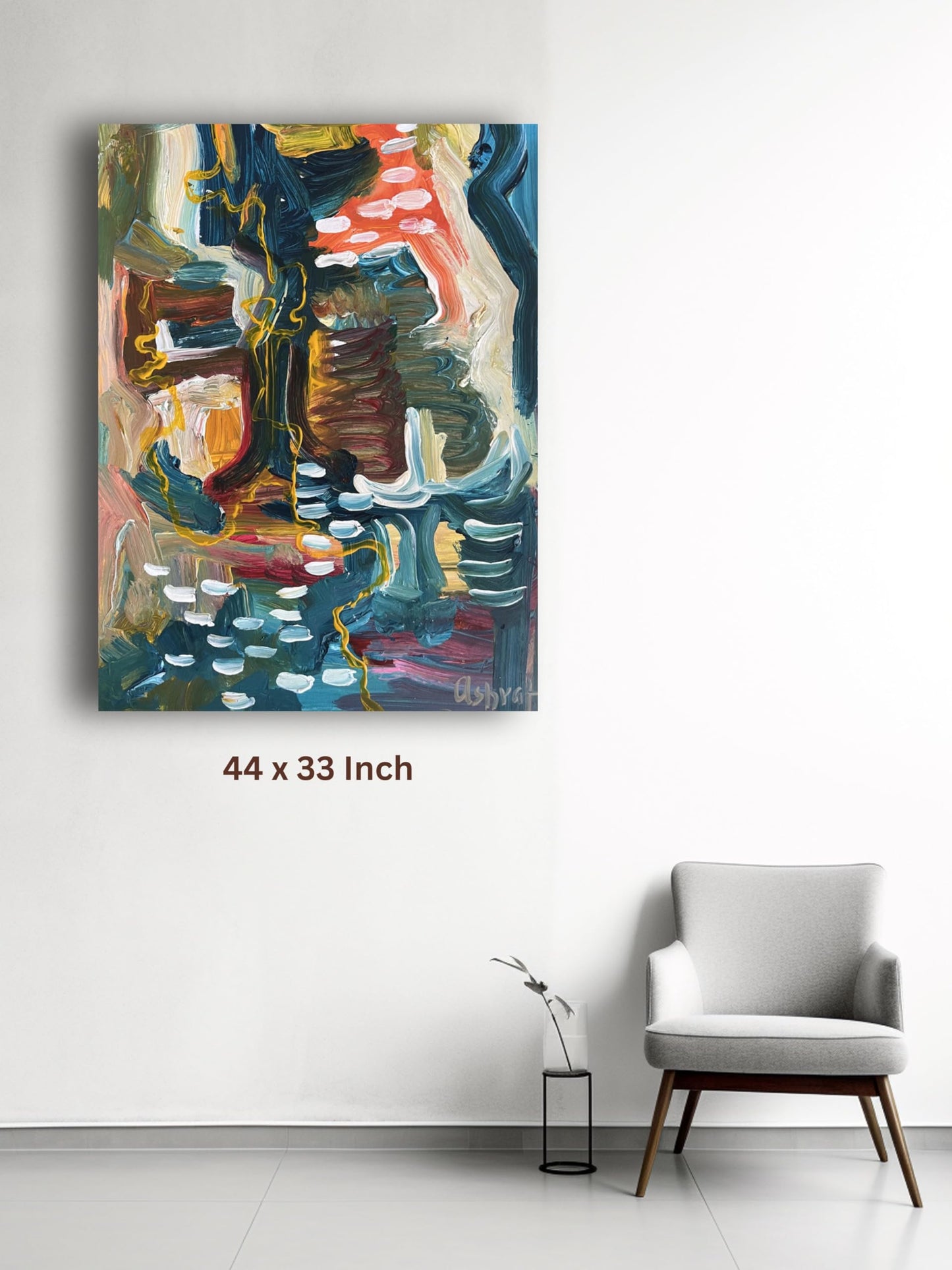 Art to Doors | Untitled 1 | Artist Ashraf Jafari Naeimi | Vertical | Art Print | Home Decor | Wall Decor | Gifts for Women | Gifts for Men | Gift Items | Wall Art