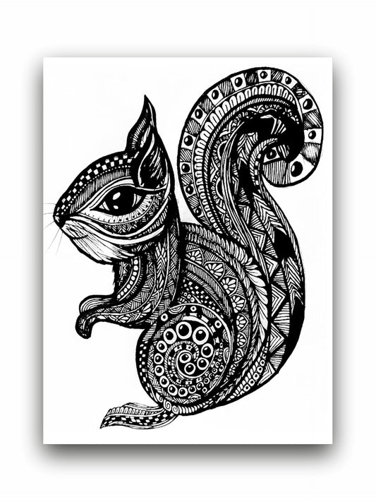 Art to Doors | Squirrel Soul Of The Woods | Artist Kalakarish | Vertical | Art Print | Home Decor | Wall Decor | Gift Items | Wall Art