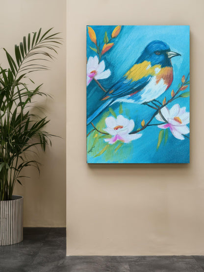 Art to Doors | Bird Acrylic Painting | Artist Mayuri Verma | Vertical | Art Print | Home Decor | Wall Decor | Gift Items | Wall Art