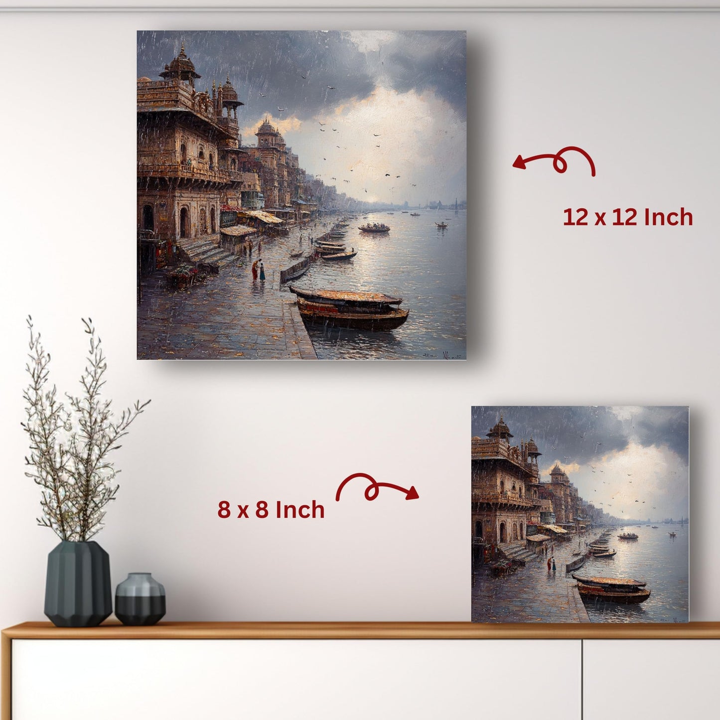 Art to Doors | Ganges River Art Prints | Square | Art Print | Home Decor | Wall Decor | Gifts for Women | Gifts for Men | Gift Items | Wall Art