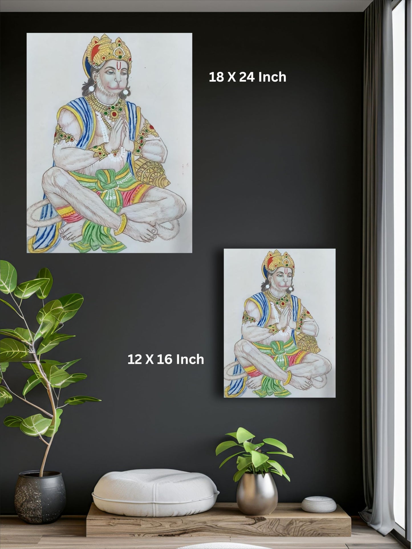 Art to Doors | Hanuman Ji Pencil Colour | Artist Anupam Kumari | Vertical | Art Print | Home Decor | Wall Decor | Gift Items | Wall Art