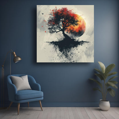 Art to Doors | Tree Under Moonlight Art | Square | Art Print | Home Decor | Wall Decor | Gifts for Women | Gifts for Men | Gift Items | Wall Art