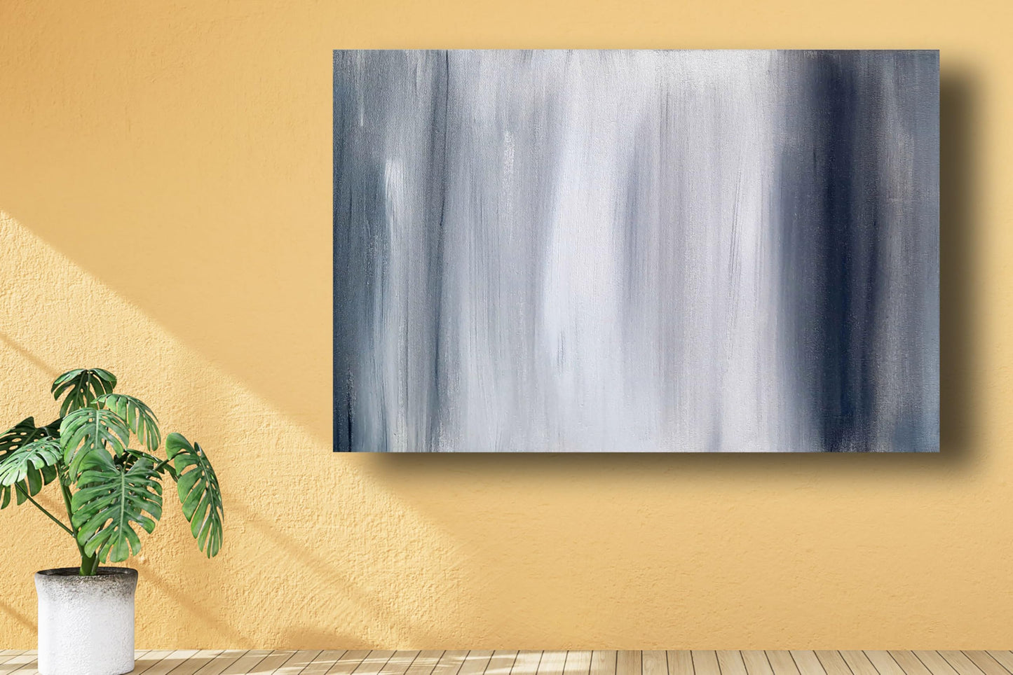 Art to Doors | The Grey Waterfall | Artist Nandita Venkatraman | Horizontal | Art Print | Home Decor | Wall Decor | Gift Items | Wall Art