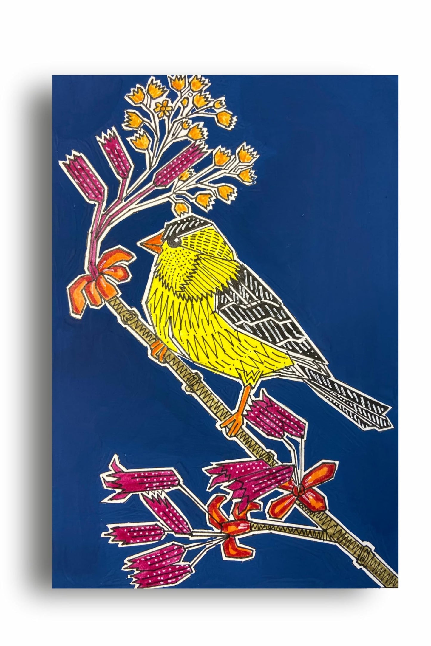 Art to Doors | Goldfinch | Artist Puja Kumari| Vertical | Art Print | Home Decor | Wall Decor | Gift Items | Wall Art