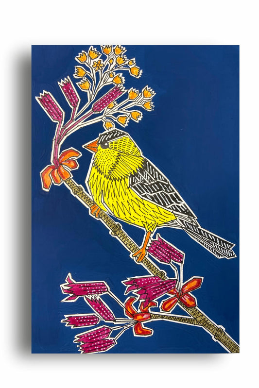 Art to Doors | Goldfinch | Artist Puja Kumari| Vertical | Art Print | Home Decor | Wall Decor | Gift Items | Wall Art