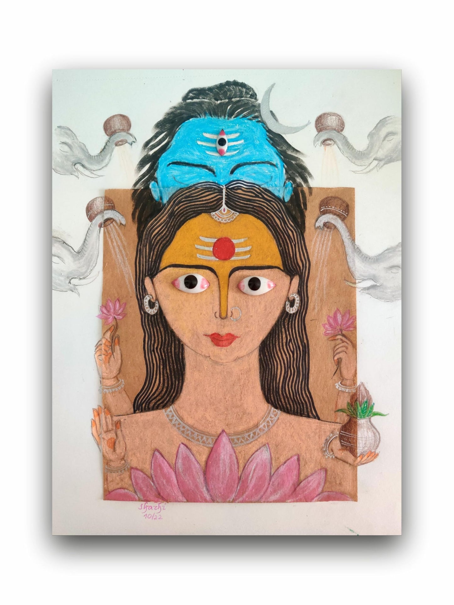 Art to Doors | Kamalatmika Durga Devi | Artist Shachi | Vertical | Art Print | Home Decor | Wall Decor | Gifts for Women | Gifts for Men | Gift Items | Wall Art