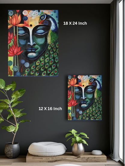 Art to Doors | Krishna Morden Art | Artist Dipa Sinha | Vertical | Art Prints | Home Decor | Wall Art | Gift Items | Canvas Frame