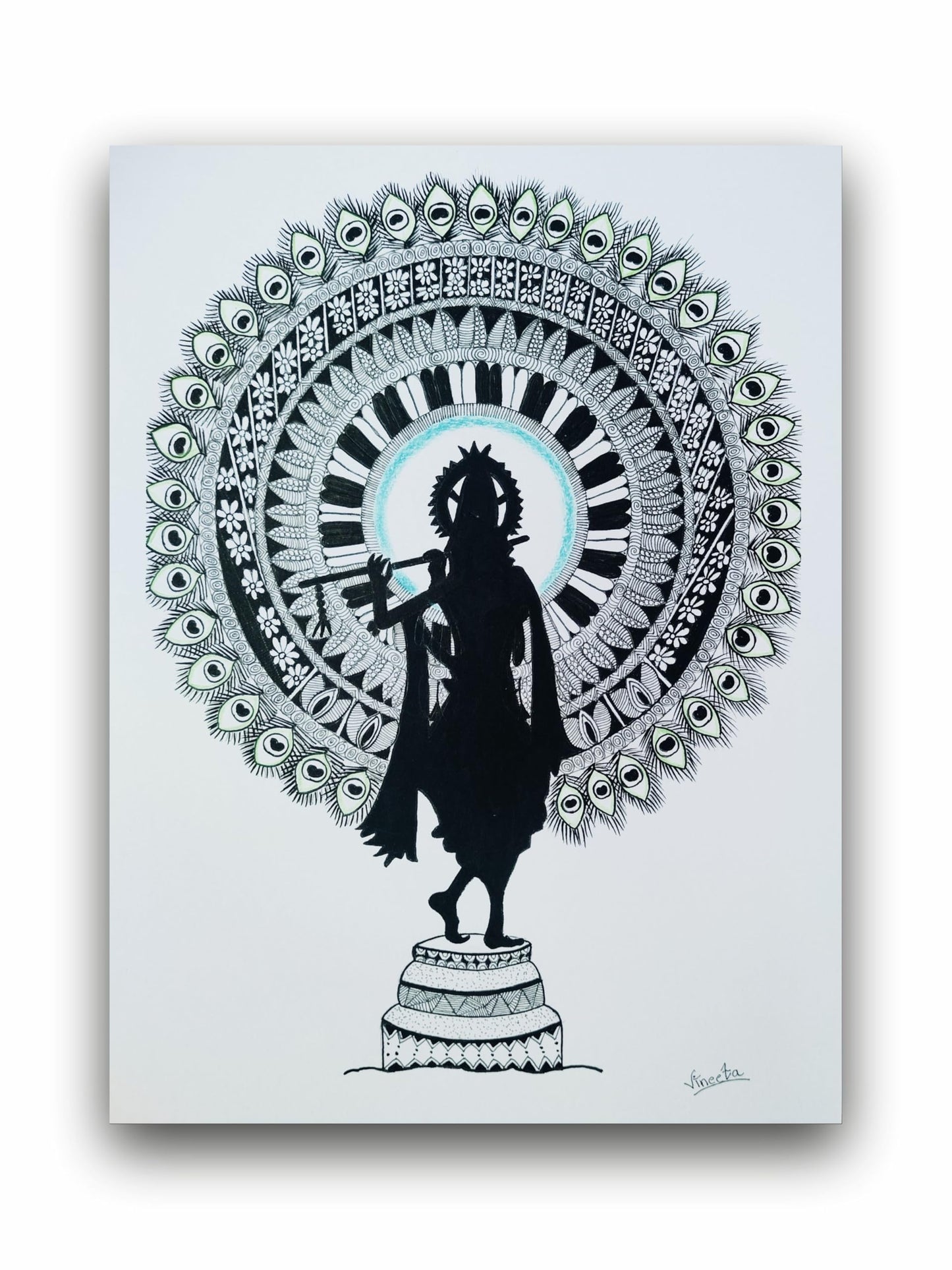 Art to Doors | Lord Krishna | Artist Vineeta | Vertical | Art Print | Home Decor | Wall Decor | Gift Items | Wall Art