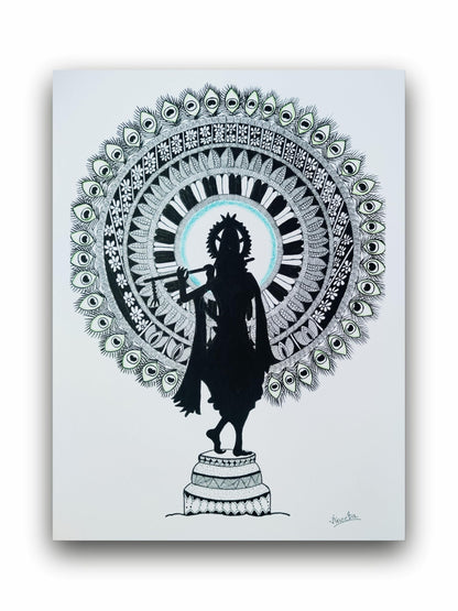 Art to Doors | Lord Krishna | Artist Vineeta | Vertical | Art Print | Home Decor | Wall Decor | Gift Items | Wall Art