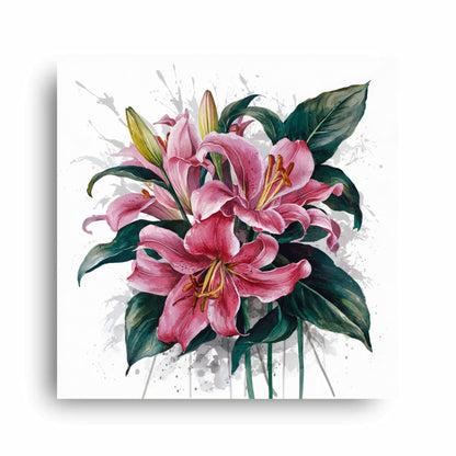 Art to Doors | Watercolour Lilium | Artist Riika Kandhola | Square | Art Print | Home Decor | Wall Decor | Gifts for Women | Gifts for Men | Gift Items | Wall Art