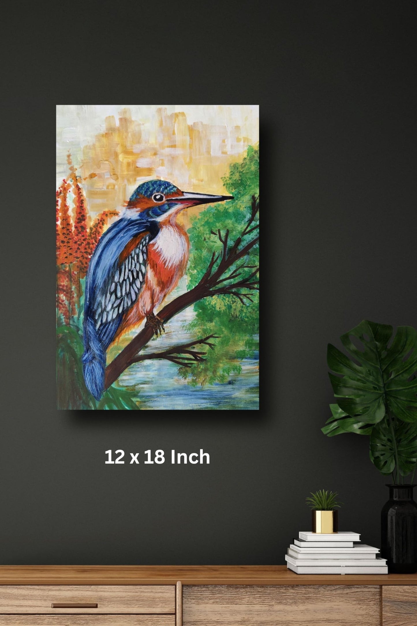 Art to Doors | Beutiful Bird Acrylic Painting | Artist Dipa Sinha | Vertical | Art Print | Home Decor | Wall Decor | Gifts for Women | Gifts for Men | Gift Items | Wall Art