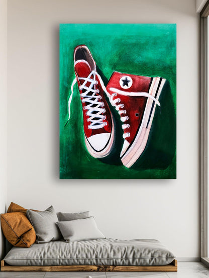 Art to Doors | Converse Shoes | Artist Fatima Akhun | Vertical | Art Print | Home Decor | Wall Decor | Gifts for Women | Gifts for Men | Gift Items | Wall Art