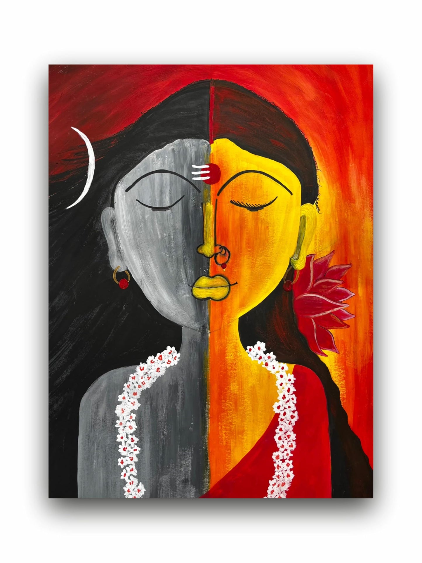 Art to Doors | Shivshakti | Artist Dr Namrata Sharma | Vertical | Art Print | Home Decor | Wall Decor | Gift Items | Wall Art