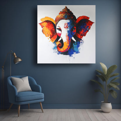 Art to Doors | Blessed Ganesha Art | Square | Art Print | Home Decor | Wall Decor | Gifts for Women | Gifts for Men | Gift Items | Wall Art