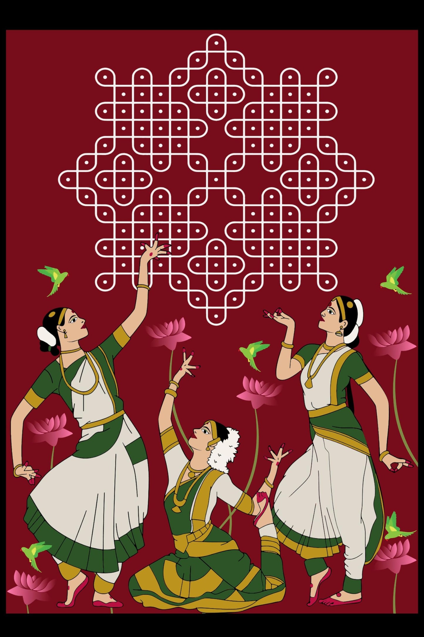 Art to Doors | Divine Dance of Tradition | Artist Mounika Botcha | Vertical | Art Print | Home Decor | Wall Decor | Gifts for Women | Gifts for Men | Gift Items