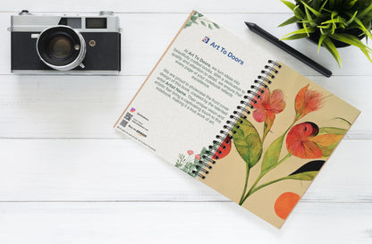 Art to Doors | Playful Petals | Spiral Notebooks | A5 Size Paper | 120 Pages | 70 GSM Paper | Attractive Cover Designs