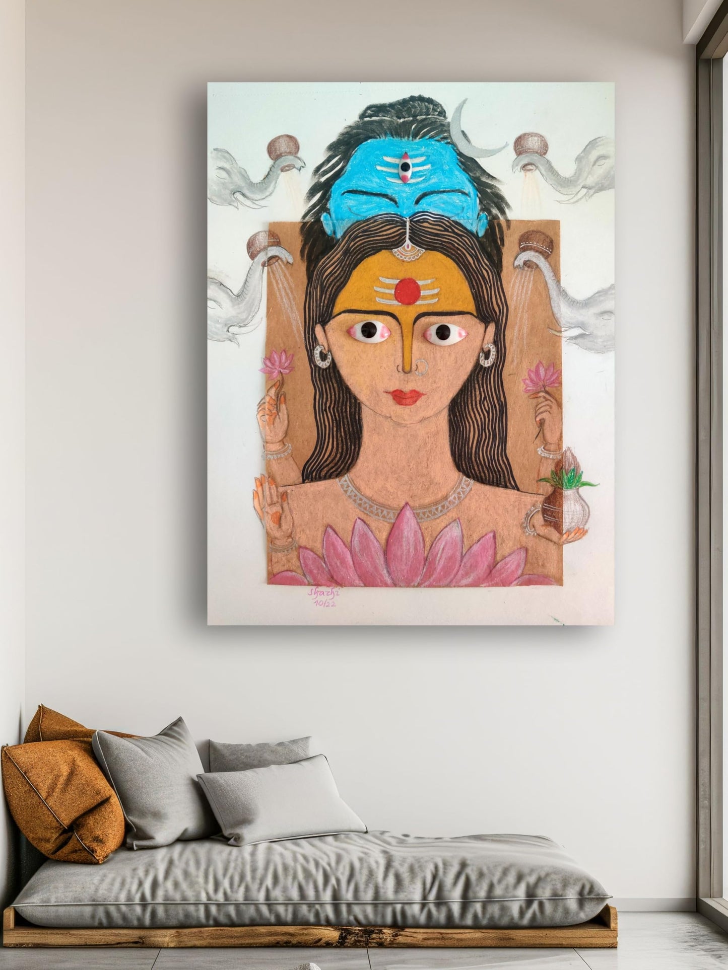 Art to Doors | Kamalatmika Durga Devi | Artist Shachi | Vertical | Art Print | Home Decor | Wall Decor | Gifts for Women | Gifts for Men | Gift Items | Wall Art