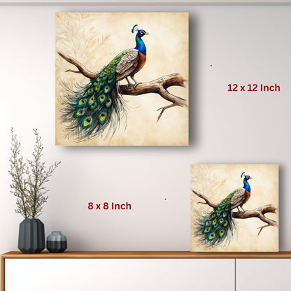 Art to Doors | Majestic Peacock Art | Square | Art Print | Home Decor | Wall Decor | Gifts for Women | Gifts for Men | Gift Items | Wall Art