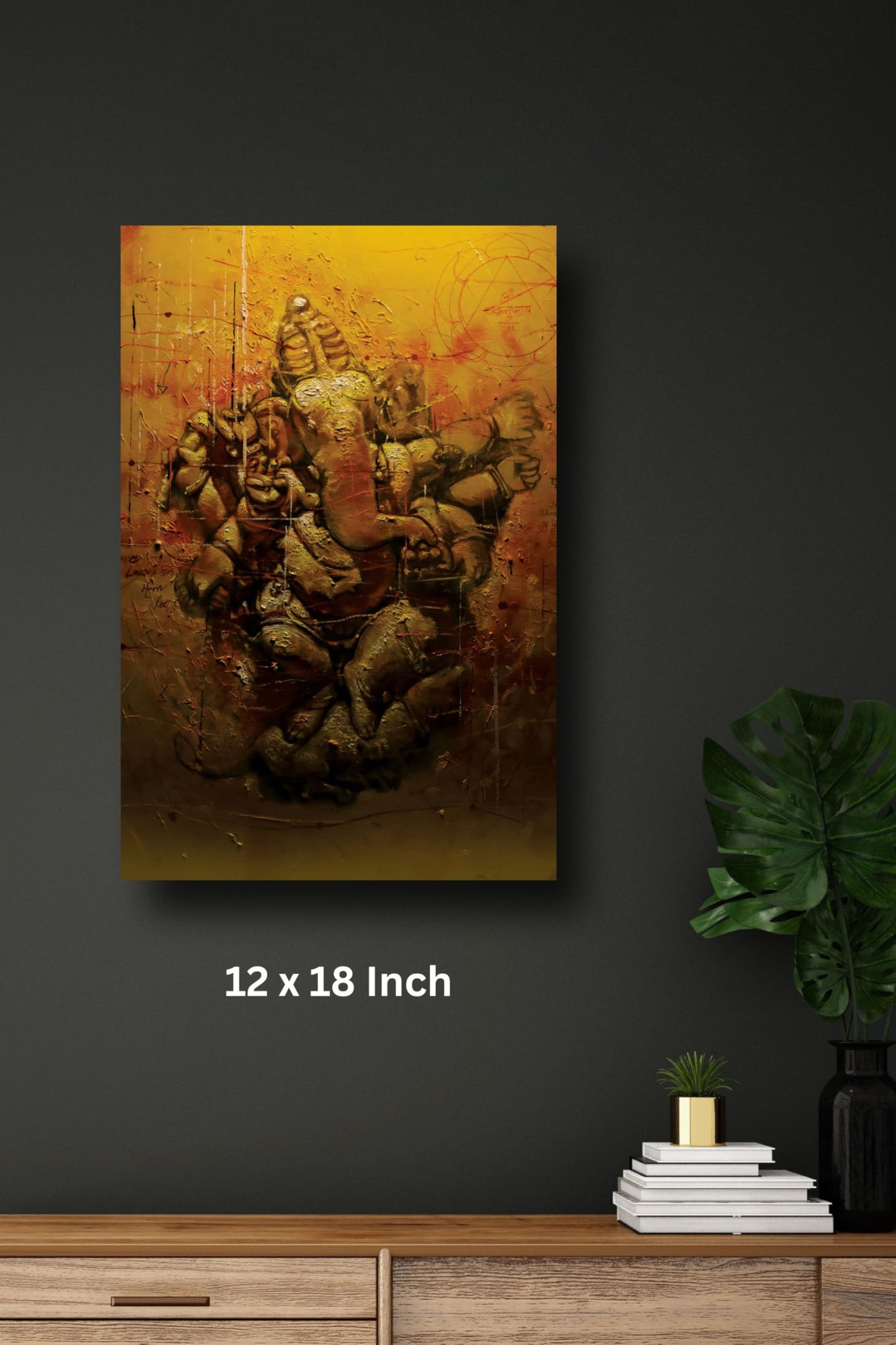 Art to Doors | Gold Ganesh | Artist Arindam Gupta | Vertical | Art Print | Home Decor | Wall Decor | Gift Items | Wall Art